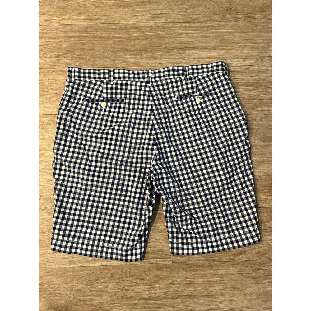 Polo by Ralph Lauren flat-front casual shorts in blue and white size 40 0082